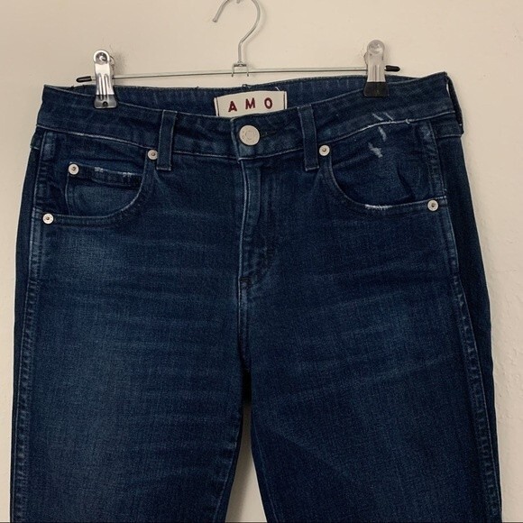 FINAL PRICE - AMO Twist Skinny Jeans in Eclipse Dark Wash Blue - Picture 3 of 8